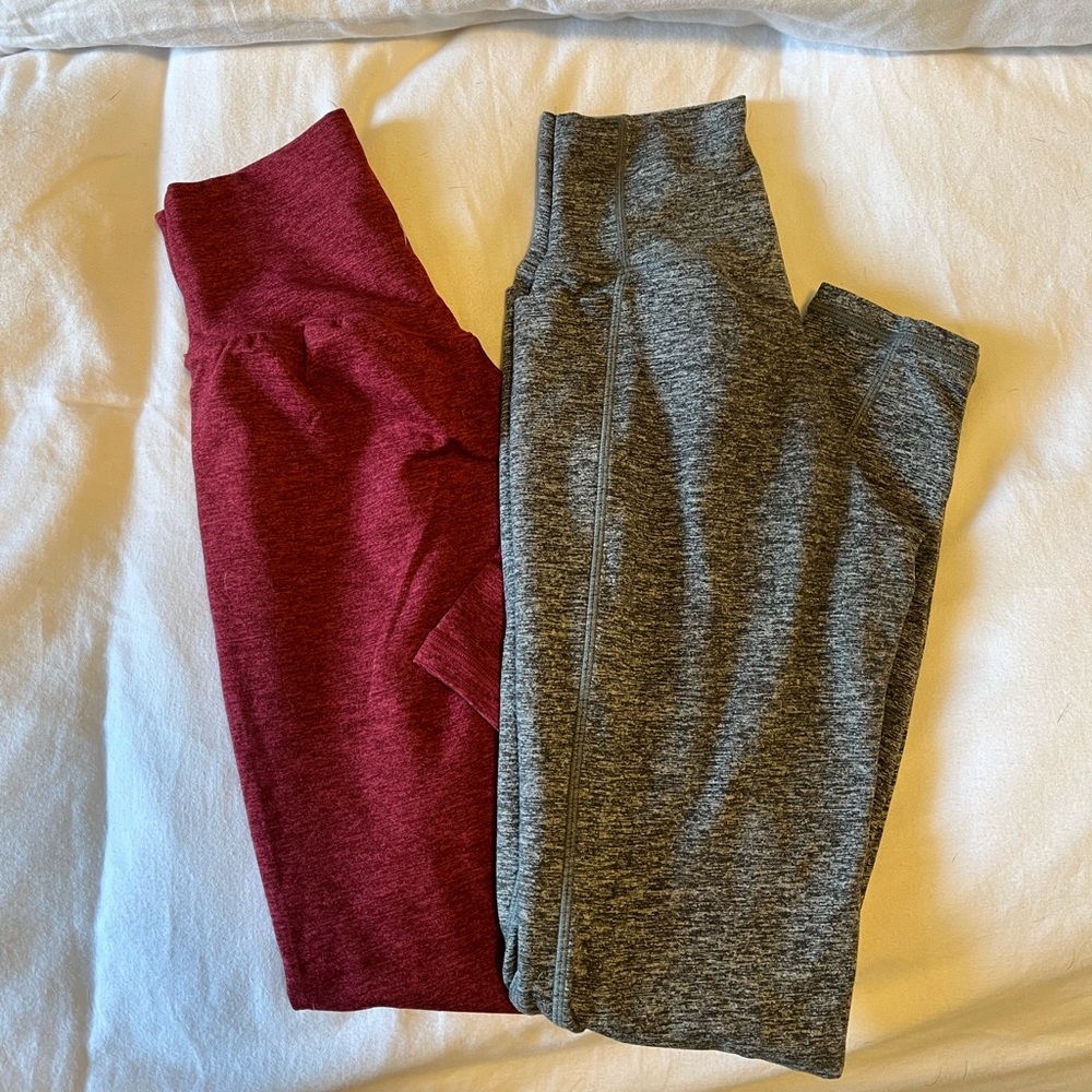 P’tula bare leggings, spice 26”, grey 26” with pockets. Size small